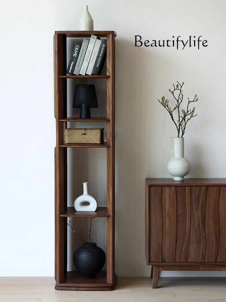 

North American black walnut all solid wood rotating full-length mirror household floor-to-ceiling entrance full-body mirror