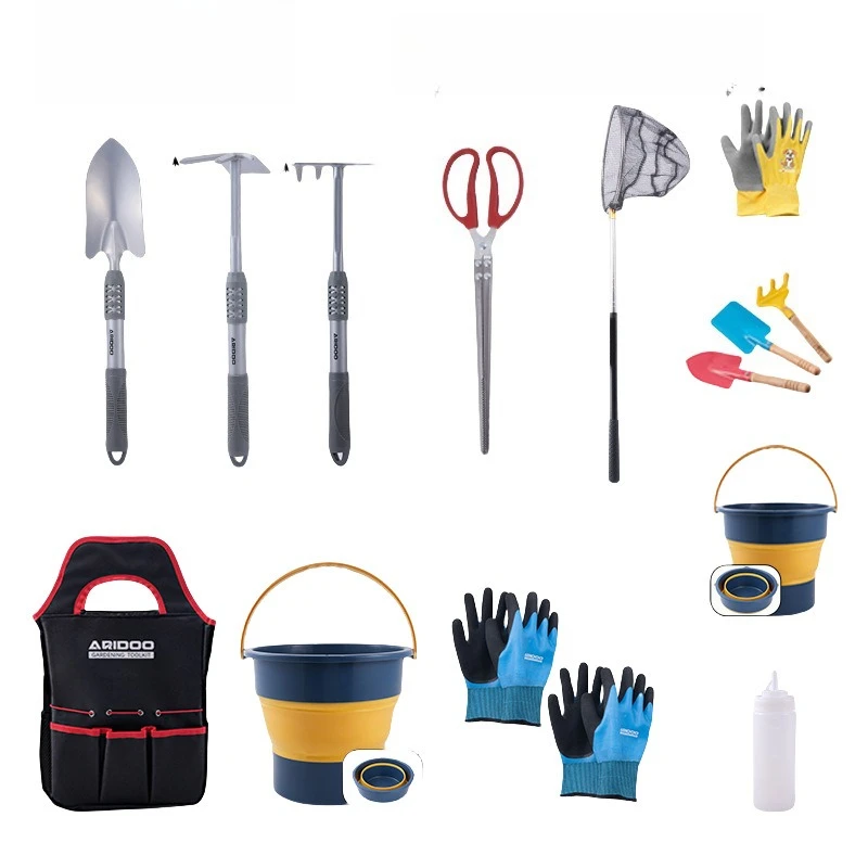 Kit de herramientas profesional para peinar en la playa con rastrillo, pala y bolsa de malla | Equipo de billar de marea familiar todo en uno para la cosecha de mariscos