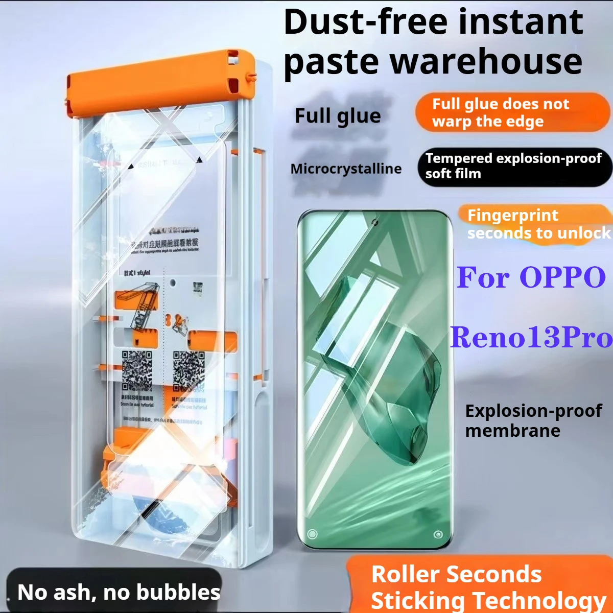 

Reno13Pro Roller Second Stickers Curved Screen Protector For OPPO Reno 13Pro Ceramic Film Reno13 Pro Full Coverage Soft HD