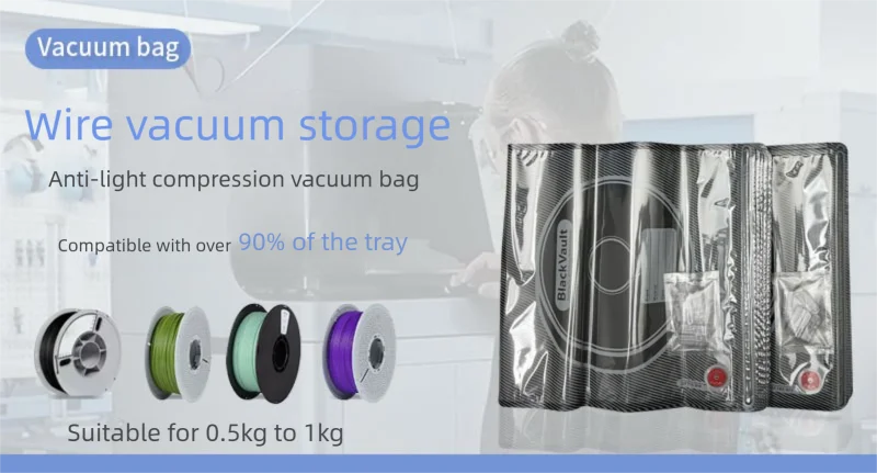 ثلاثية الأبعاد ترقية الأسود خيوط حقيبة التخزين PLA ABS PETG حقيبة فارغة مجفف Safekeep الرطوبة مقاومة أكياس الختم إبقاء خيوط جافة #4