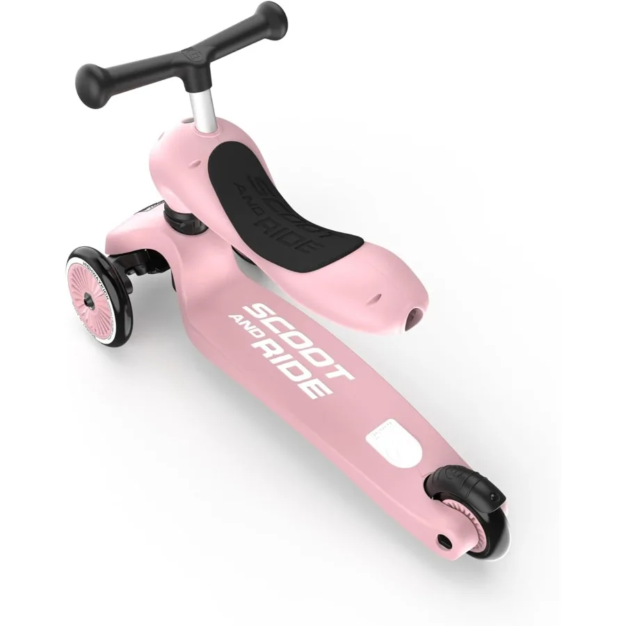 Highwaykick 1, monopattino per bambini 2 in 1 con sedile e monopattino per età di 1 a 5 anni, rosa - Giocattolo da corsa per bambini per interni o esterni con regolazione