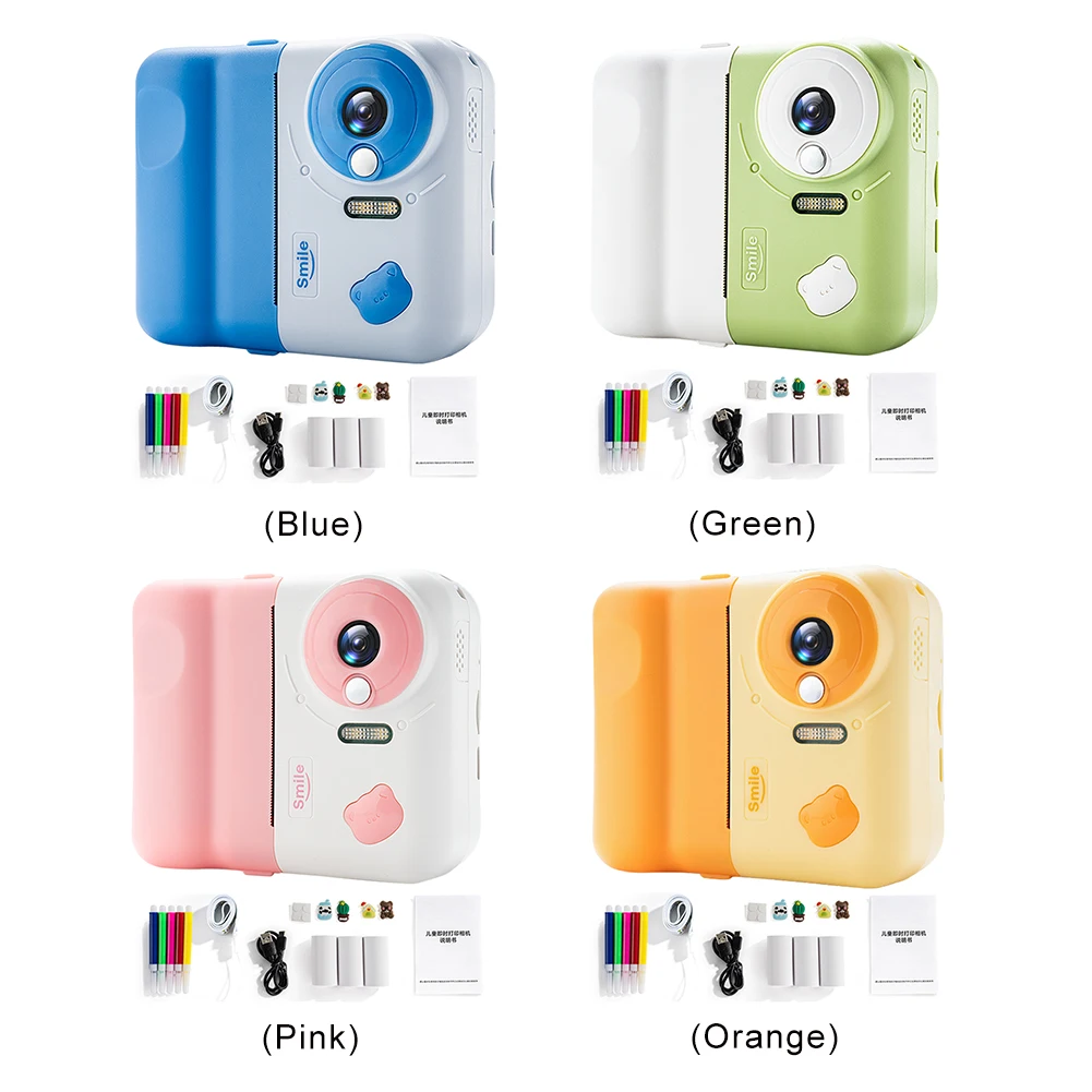 Hd 1080p crianças mini câmera de impressão instantânea 2.4 tela ips crianças câmera de vídeo digital brinquedos para meninas meninos de 3 a 12 anos