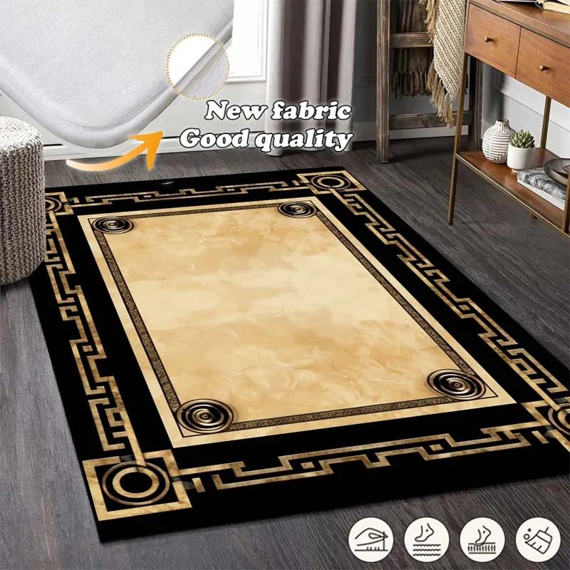 Modern Luxury Large Living Room Carpet Marble Decoration Outdoor Balcony Area Rugs Washable Bedroom Cloakroom Soft Mat Non-slip