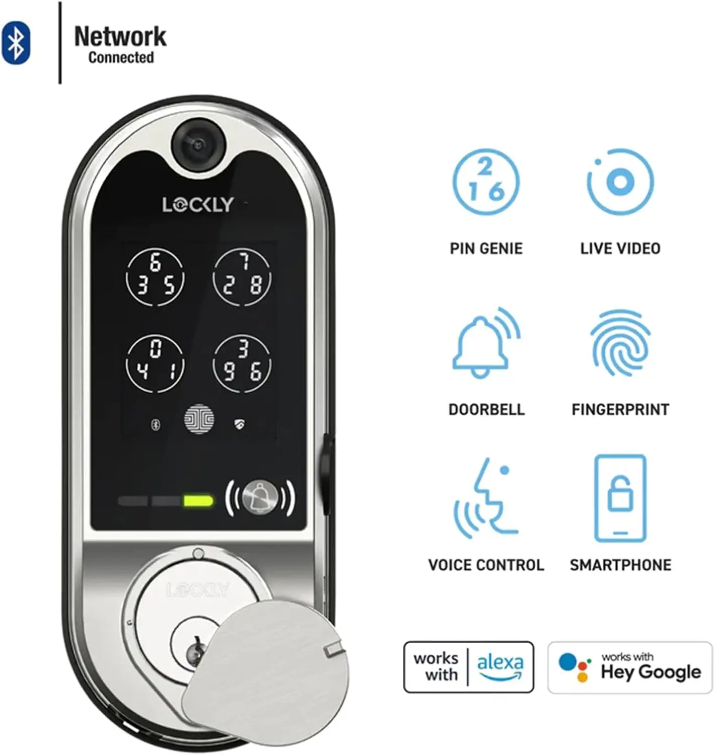 Video Doorbell Smart Locks for Front Door, Fingerprint Door Lock, Touchscreen Keypad, App Control