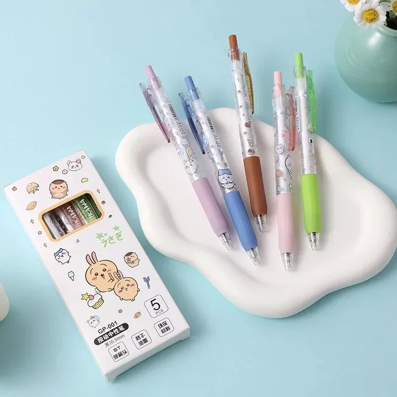 5 Stück Cartoon Kawaii Gelstift 0,55mm Nachfüllbarer Druckstift Schwarzer Stift Schüler-Schreibwaren Schulbedarf Animations-Geburtstagsgeschenk – Detail 6