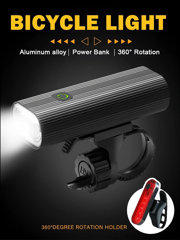 AliExpress fivemi Rechargeable Super Bright Bike Headlight LED Bike Light Front  Rear Set,Road,Gravel, Mountain Commuter Road  Safety Flashlight