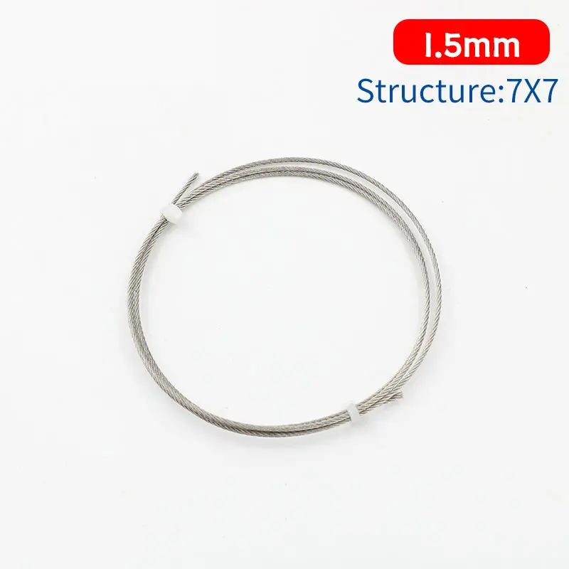20 Meter 0,8–4 mm Durchmesser, 7 x 7 Edelstahl 304 Drahtseil, rostfrei und erstklassiges weiches Kabel zum Angeln, Heben, Wäscheleine – Detail 4