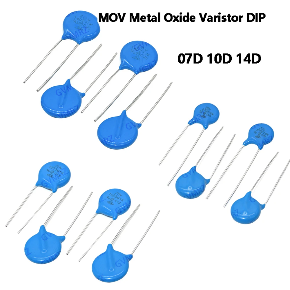 10PCS 07D 10D MOV Metal Oxide Varistor DIP Type 07D 10D 14D 20D Series Assorted Models for Electronic Circuit Use