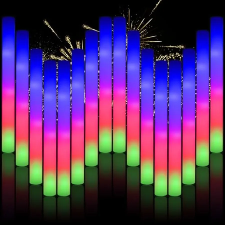 

Набор светящихся палочек из пенопласта, 3 режима мигания, для свадеб, вечеринок, дней рождения, светящиеся в темноте аксессуары для праздников.