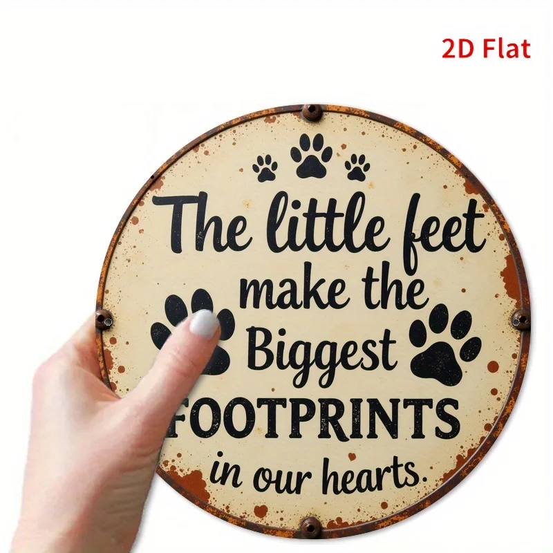 2D Flat, 1pc Vintage Round Metal Sign - 