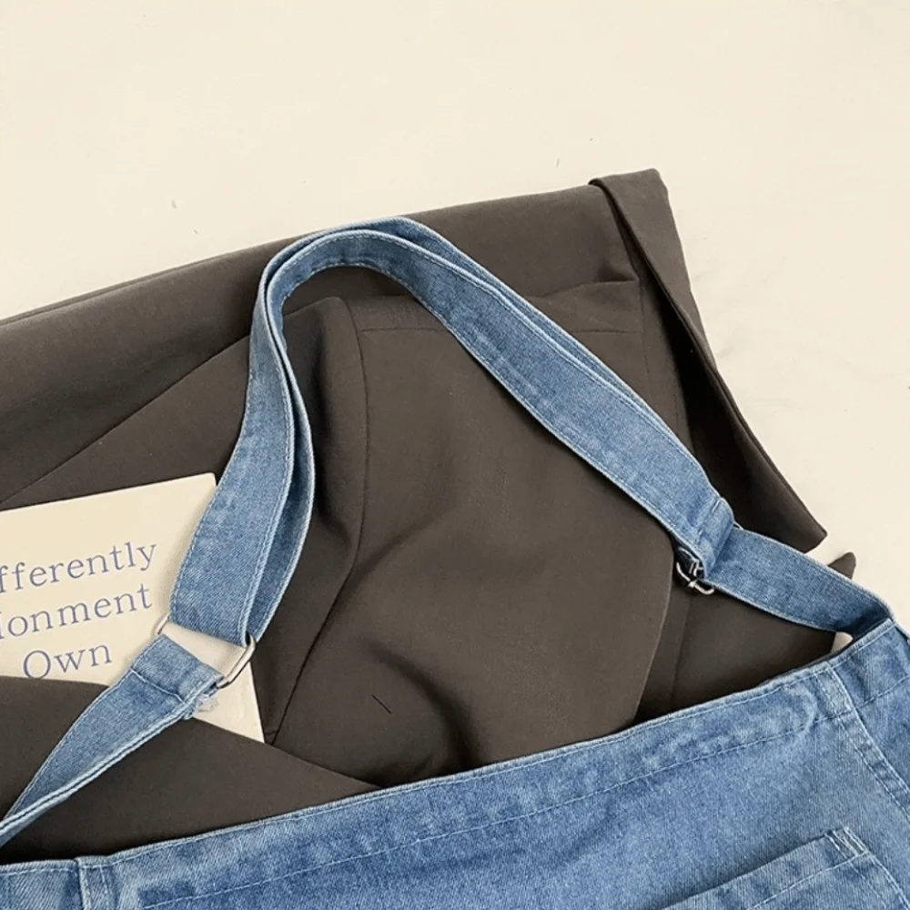 Trendy Vintage Denim Umhängetasche Vielseitig Große Kapazität Hobo Sling Tasche Zipper Cross Body Satchel Taschen Frauen Männer