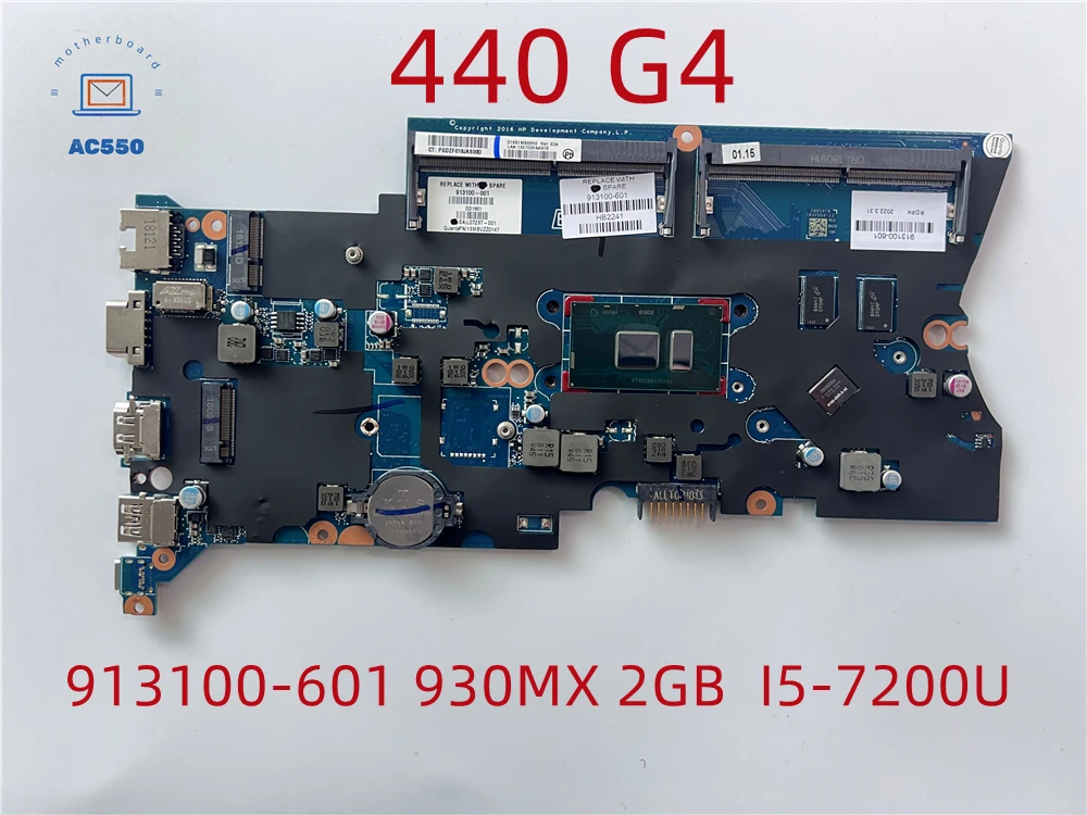 

Laptop Motherboard 913100-601 DA0X81MB6E0 FOR HP 440 G4 with I5-7200U 930MX 2GB 100% Working Test Passed