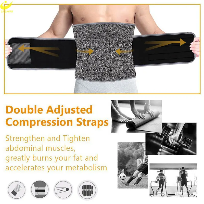 LAZAWG Männer Taille Trainer Neopren Gürtel Schweiß Gürtel Gewicht Verlust Strap Abnehmen Band Korsett Taille Cincher Körper Shaper Sport