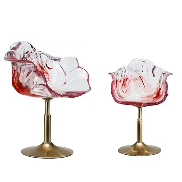 Italy's popular rotating art transparent epoxy restaurant dining chair is suitable for villas or hotels