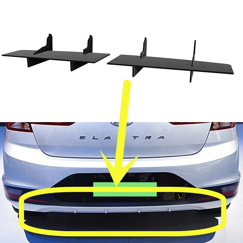 Fit Hyundai Elantra 2019 2020 Year Rear Diffuser Bumper Lips Spoiler Splitter Body Kit Accessories