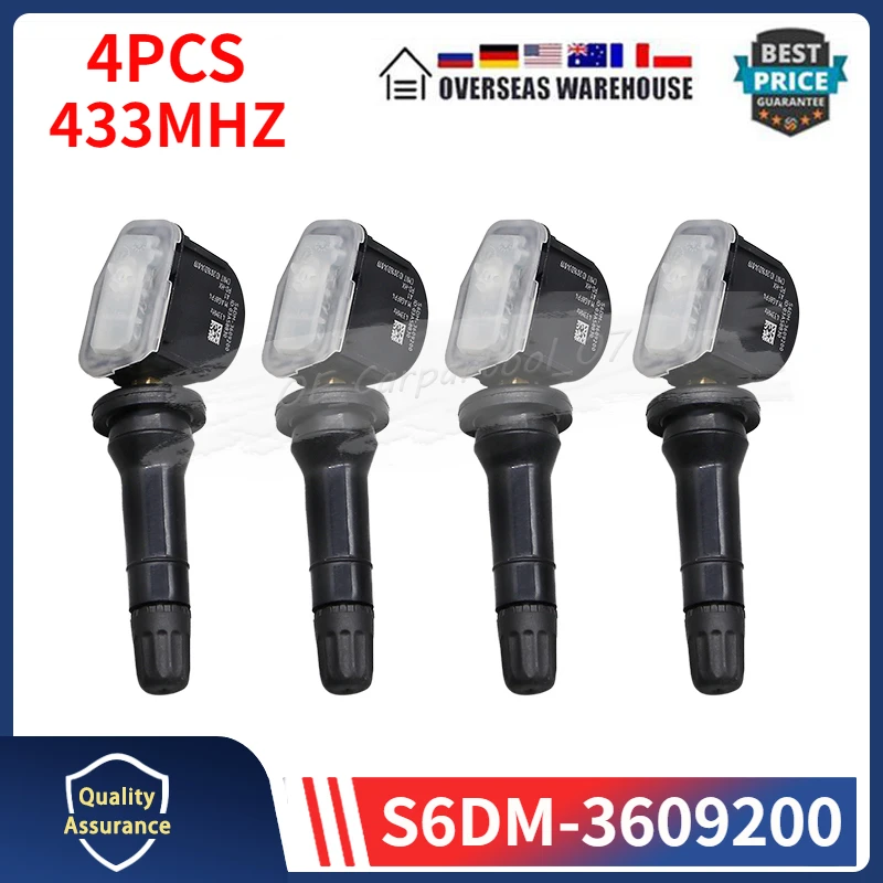 

4PCS TPMS 433MHZ Tire Pressure Monitor Sensor S6DM-3609200 For BYD Qin NEW Song MAX Tang new Yuan S6DM3609200