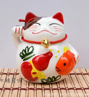 4-inch Fortune Cat piggy bank Japan genuine Small ceramic storage tank cashier Car decoration opening gift