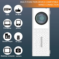 Projector Ultra Slim, HDMI USB Interfaces, Built-in Speaker, EU/US Plug Selection, Space-saving for Office