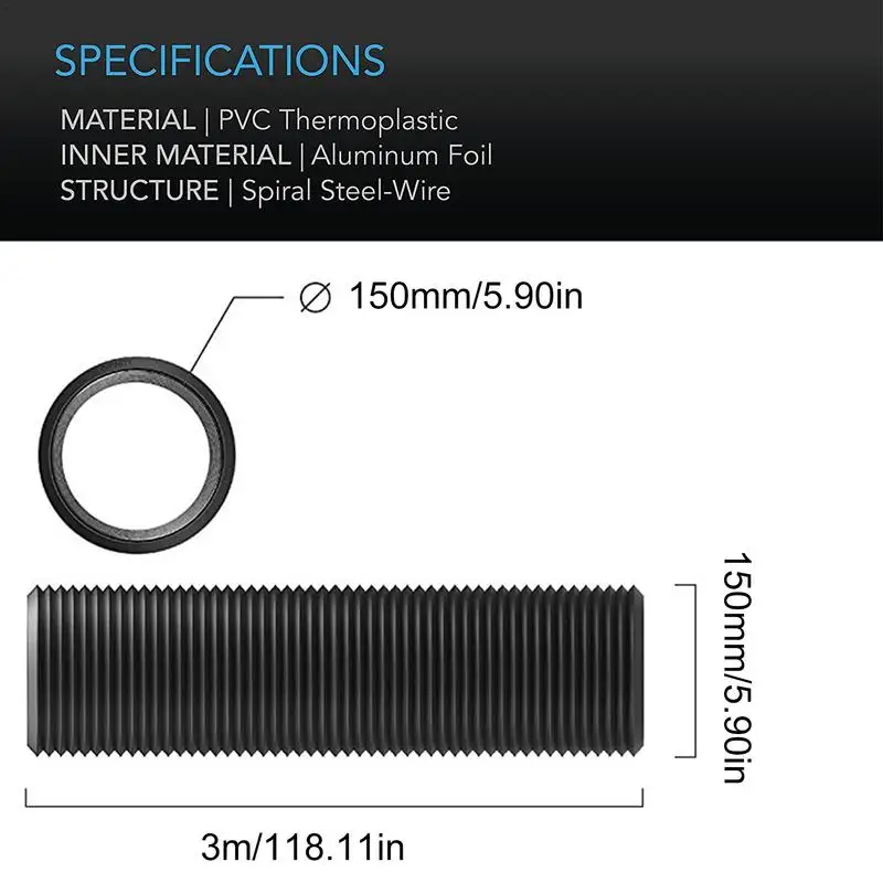 Tubo flessibile in alluminio da 4/6 pollici tubo di sfiato per essiccatore da 10/16 piedi tubo di sfiato per essiccatore a 4 strati per impieghi gravosi tubo di ventilazione in PVC scarico