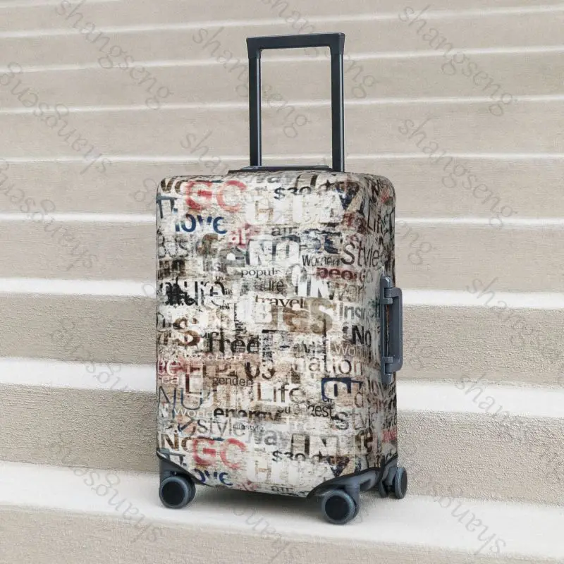Retro abstract graffiti Travel suitcase protective case, suitcase cover, elastic protection, washable Luggage cover, 18-32 in