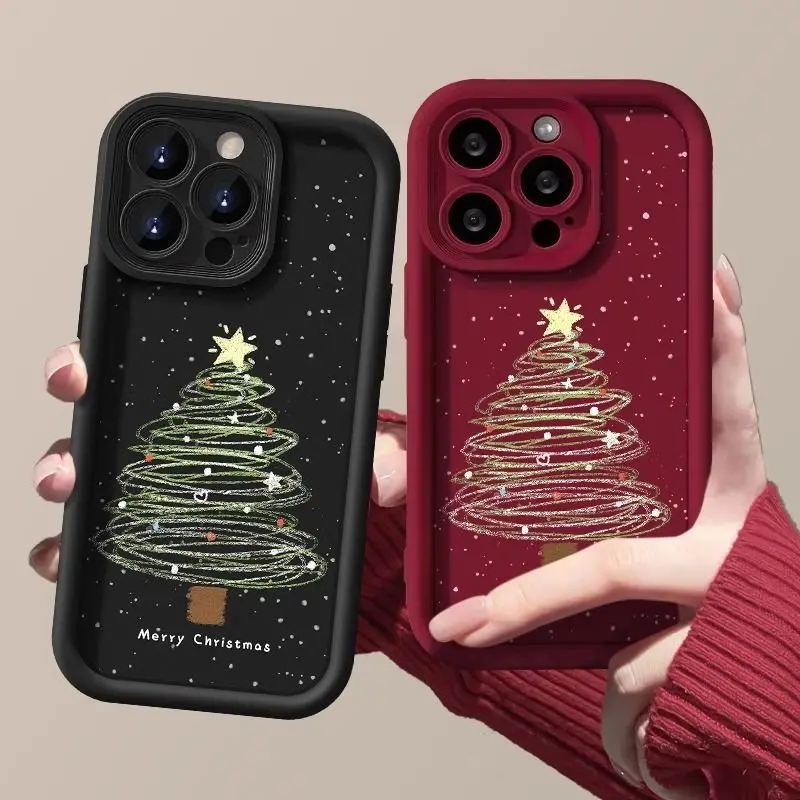 Cute Christmas Tree Pattern Phone Case For Xiaomi Redmi Note 13 12s 12 11 10 9s 9 8 7 Pro Plus 4G 5G Soft TPU Back Cover