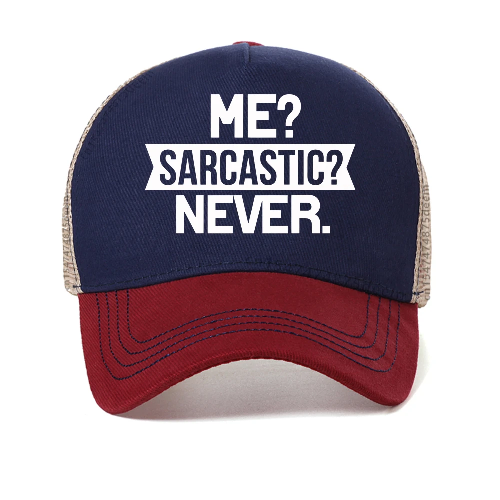 Me Sarcastic Never Letter Print Women baseball cap fashion summer mesh Snapback Caps outdoor Breathable adjustable Trucker hats