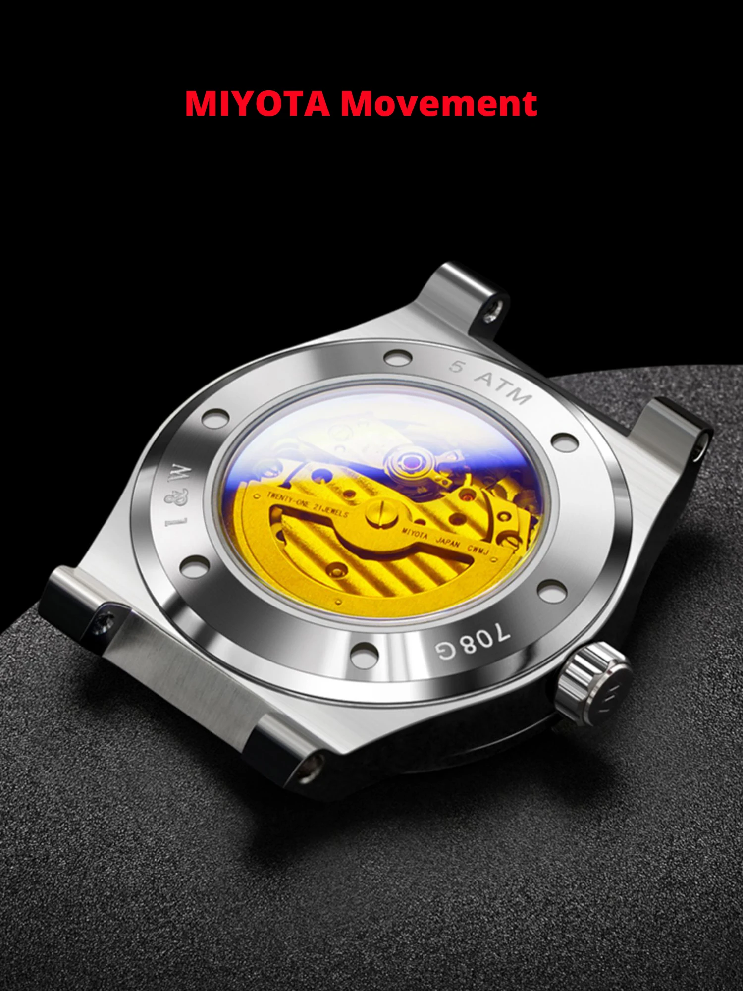 I&W CARNIVAL Luxury MIYOTA Movement Mechanical Watches Sapphire Luminous Small Seconds Watch Automatic 50m Waterproof Mens Watch