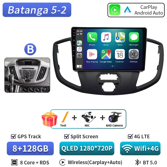Android 16 voor Ford Tourneo Custom 1 I Transit 2012-2021 Qualcomm Snapdragon Navigatie 5G Multimedia Speler Auto Carplay auto