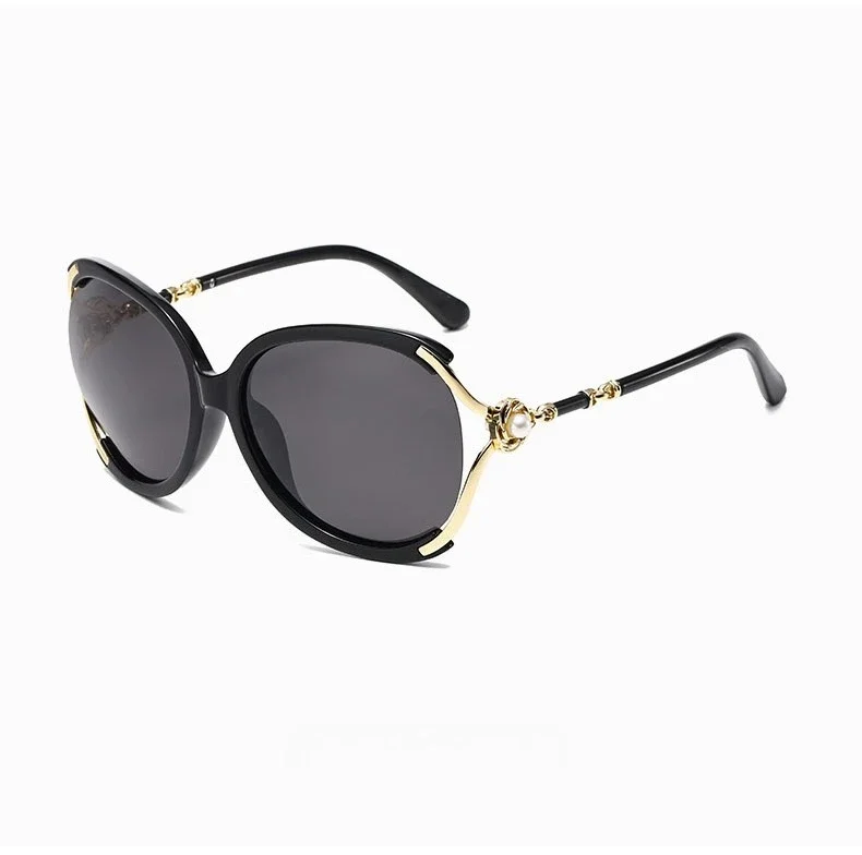 Personalisierte Sonnenbrille mit großem Rahmen, modische Damen-Sonnenbrille mit Perlendekoration, UV-beständige Brille – Detail 14
