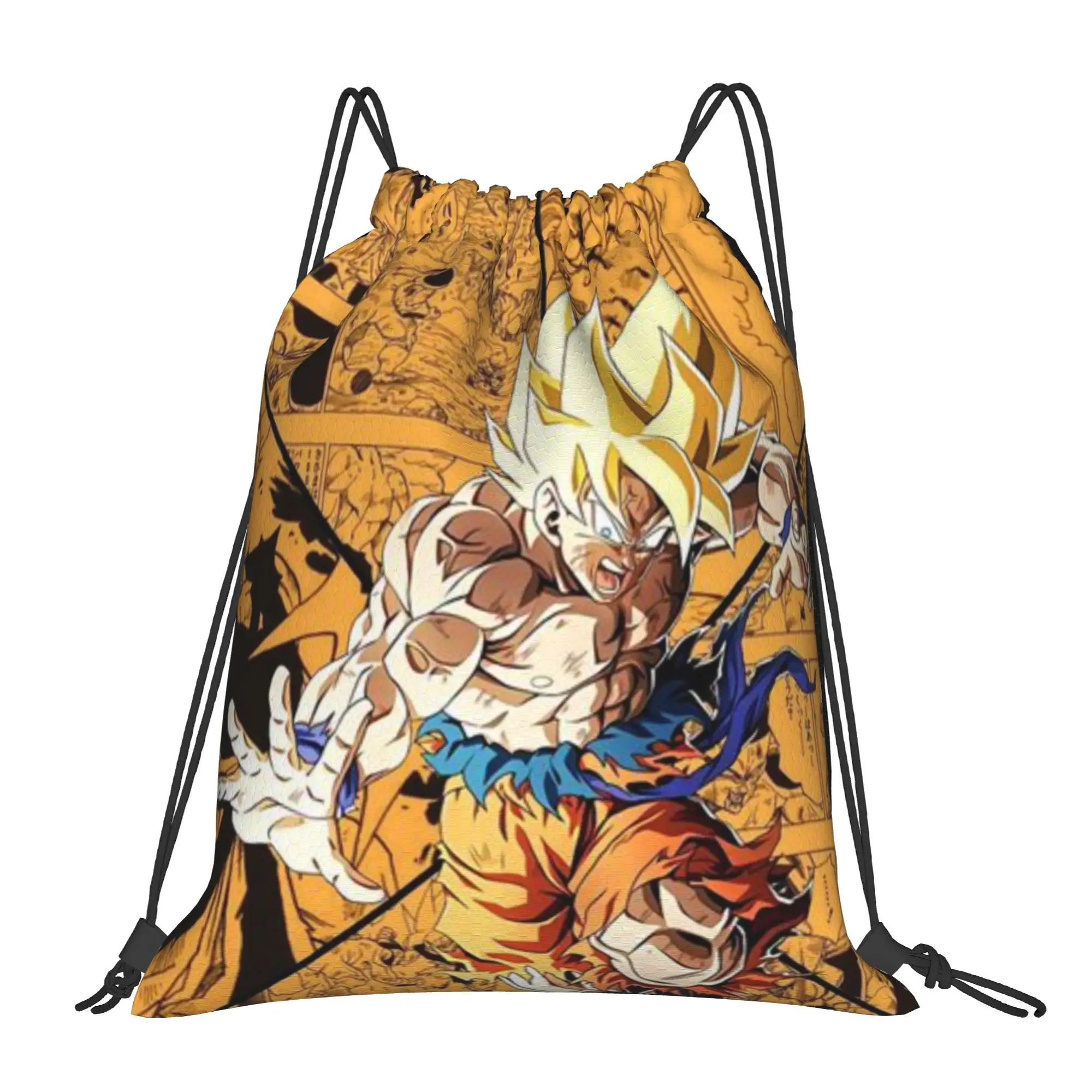 

Прочные сумки-мешки на шнурке с изображением Сон Гоку из Dragon Ball, унисекс, для спортзала, для хранения и организации вещей, с карманом на шнурке