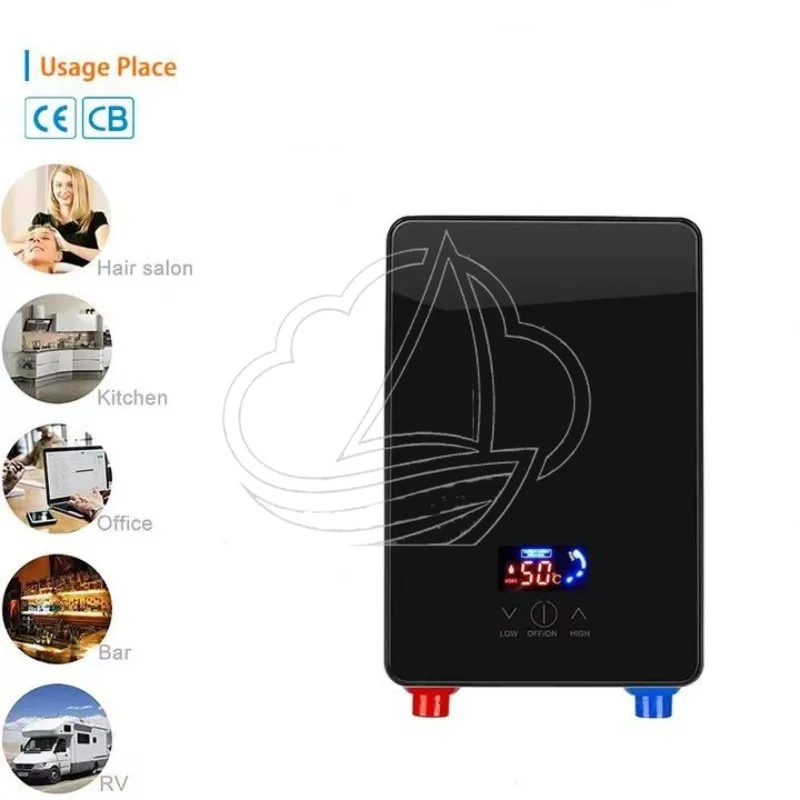 Instant Heating Electric Water Heater, Tankless Smart Constant Temperature Digital Display for Bathroom
