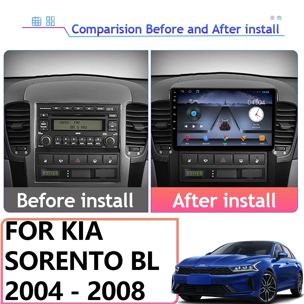 Android Auto For Kia Sorento BL 2004 - 2008 Navigation GPS Car Radio Video Multimedia Player Autoradio Stereo 5G TB NO 2DIN DVD