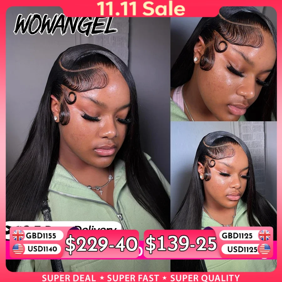 Hd Lace Frontal Wig Human Hair Pre Plucked - شعر مستعار WOWANGEL مستقيم بفتحة أمامية