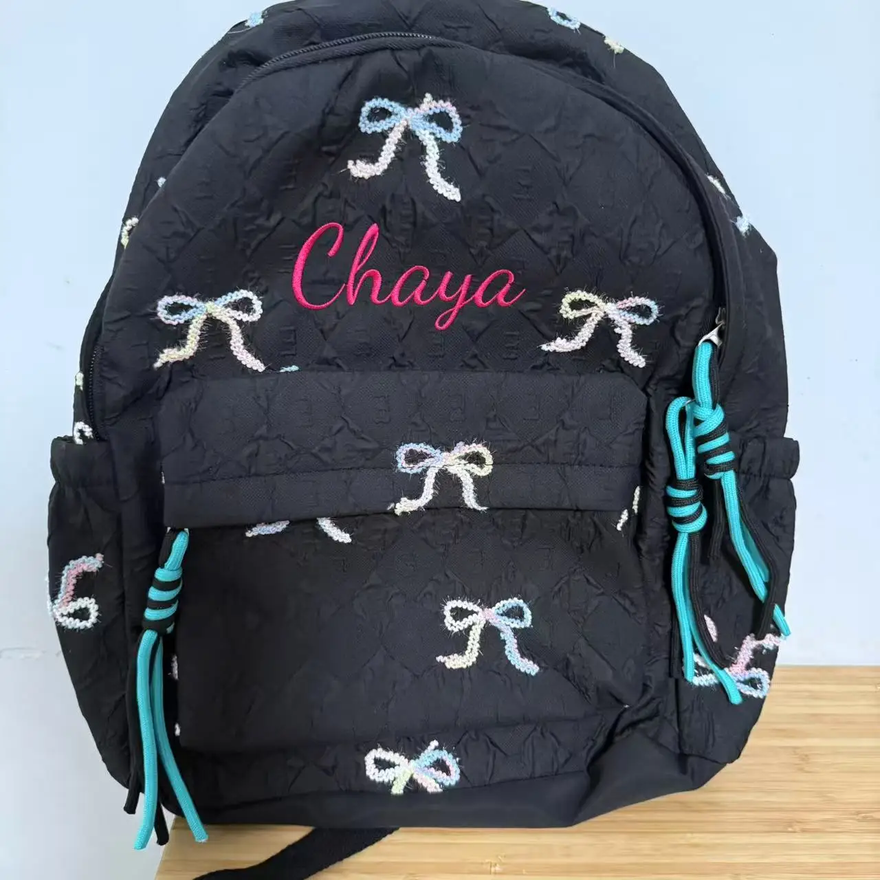 

Personalized Embroidery New Cute Bow Children's Backpack, Cartoon Kindergarten Snack Bag, Customized Unique Christmas Gift
