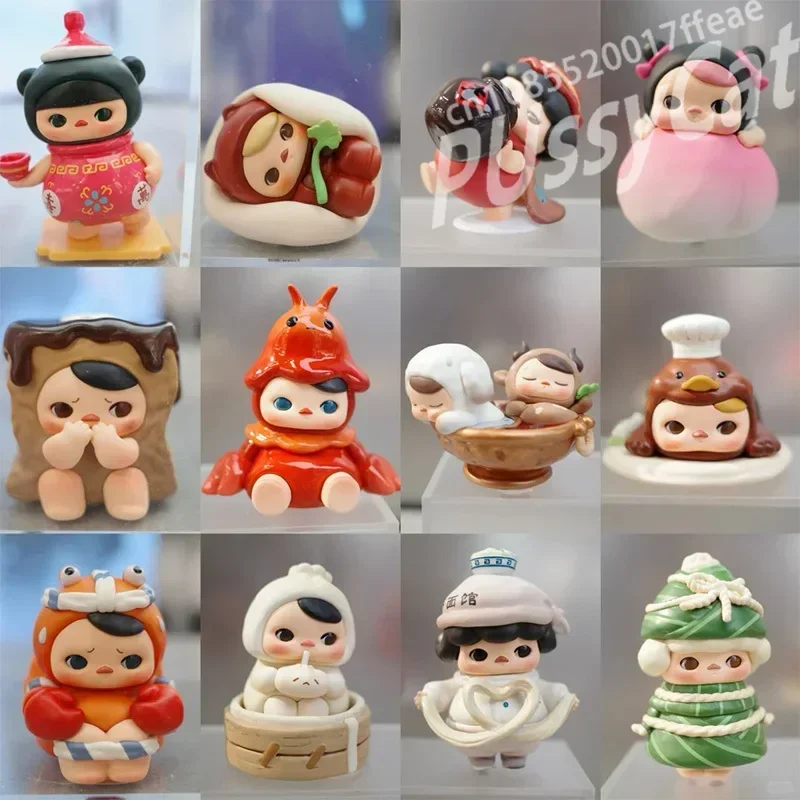 Boîte ennemi de la série Biqi Pucky Elf Food Restaurant, modèle de bureau Kawaii, cadeau pour filles, jouets figurines d'action, dessin animé décoratif, nouveau