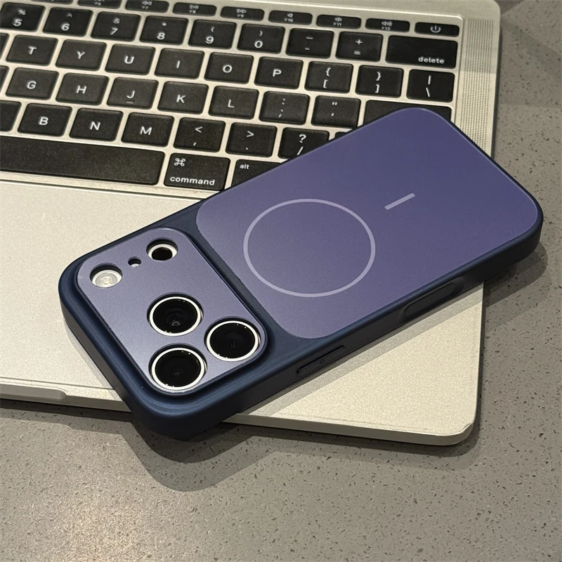 

Высококачественный магнитный чехол для телефона, подходит для iPhone 17 Pro max/Pro 16 15 14 13. Новая простая полная упаковка в парном стиле с защитой от падения