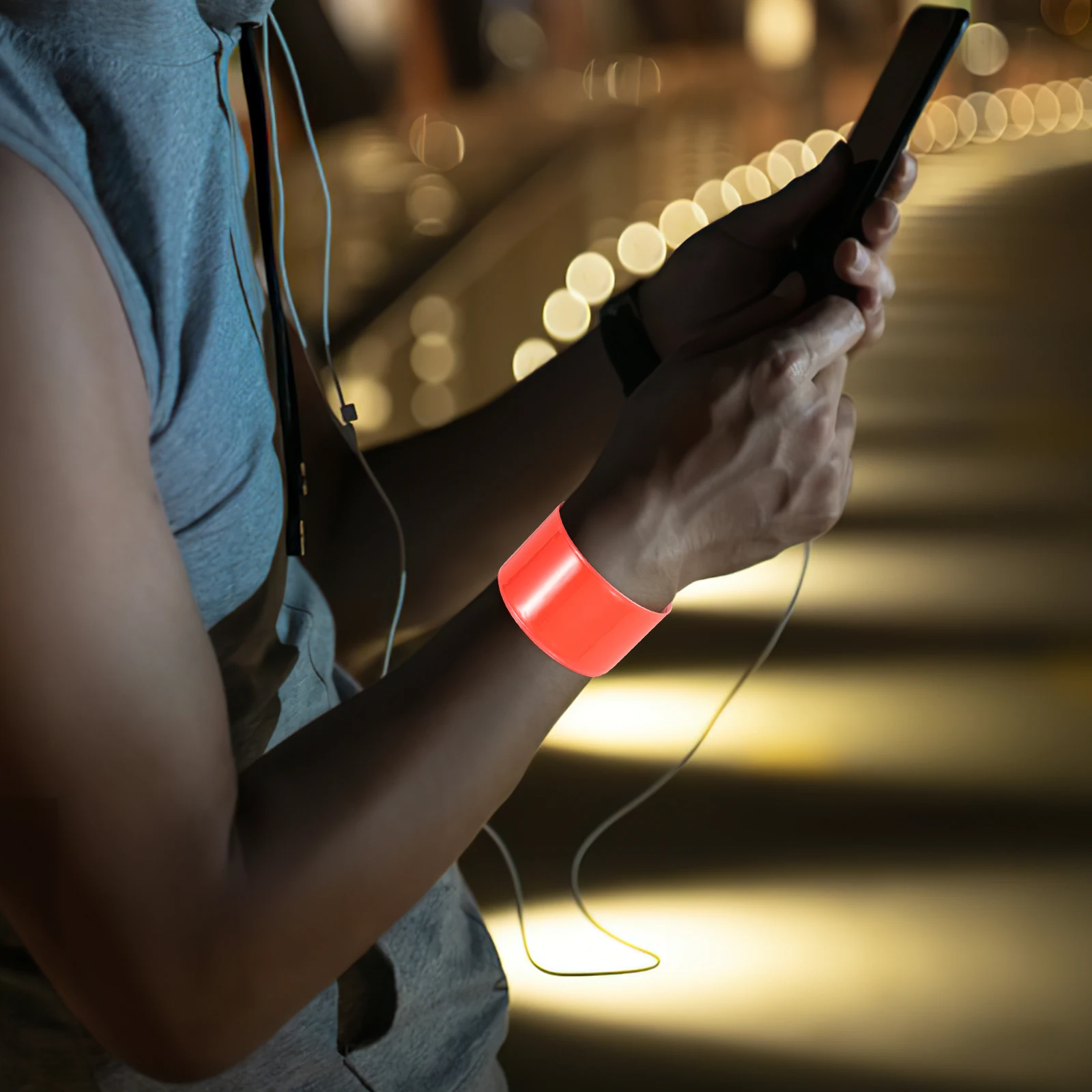 

12 Pcs Reflective Bracelet Night Running at Walking Safety Gear Lattice High Visibility Bracelets Arm Bands Child