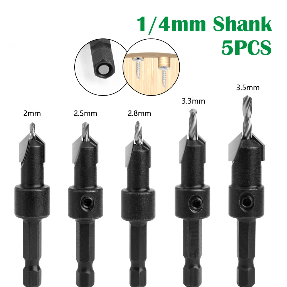 

Hexagon Shank Countersink Drill Black Wood Countersink Drill Screw Ladder Drill Self-tapping Screw Alloy Head Wood