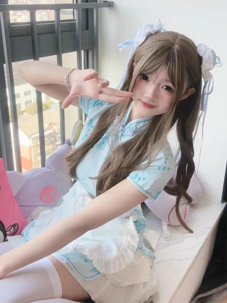 Nuevo Vestido  Estilo Chino, Disfraz de loween, Navidad, orme Escolar, orme de Sirvienta, Manga Corta, Cu...