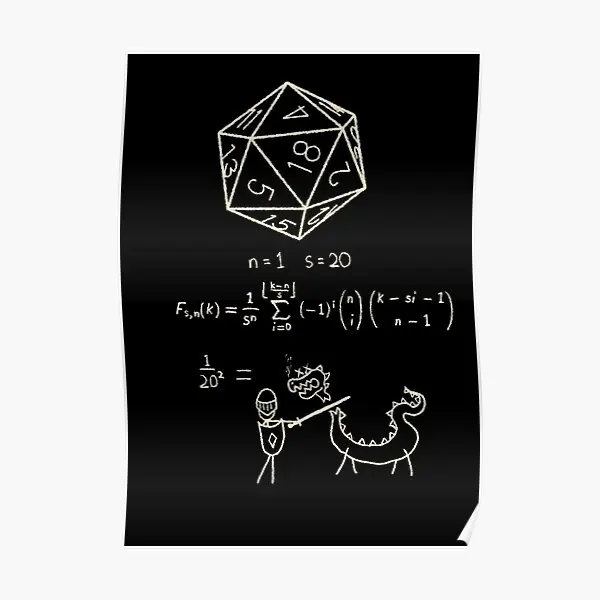 The Science Of 20 Sided Dice  Poster Painting Art Vintage Funny Print Decoration Modern Room Mural Wall Decor Picture No Frame