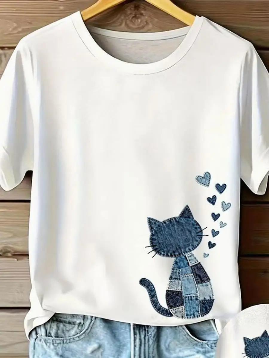 camiseta-feminina-de-algodao-de-tamanho-grande-com-manga-curta-e-estampa-bolso-tipo-lenco-estilo-empresarial-moderno-colec