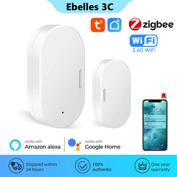 Tuya WiFi Zigbee kapı pencere manyetik sensör akıllı ev kablosuz kapı dedektörleri Alexa Google için otomasyon güvenlik koruma