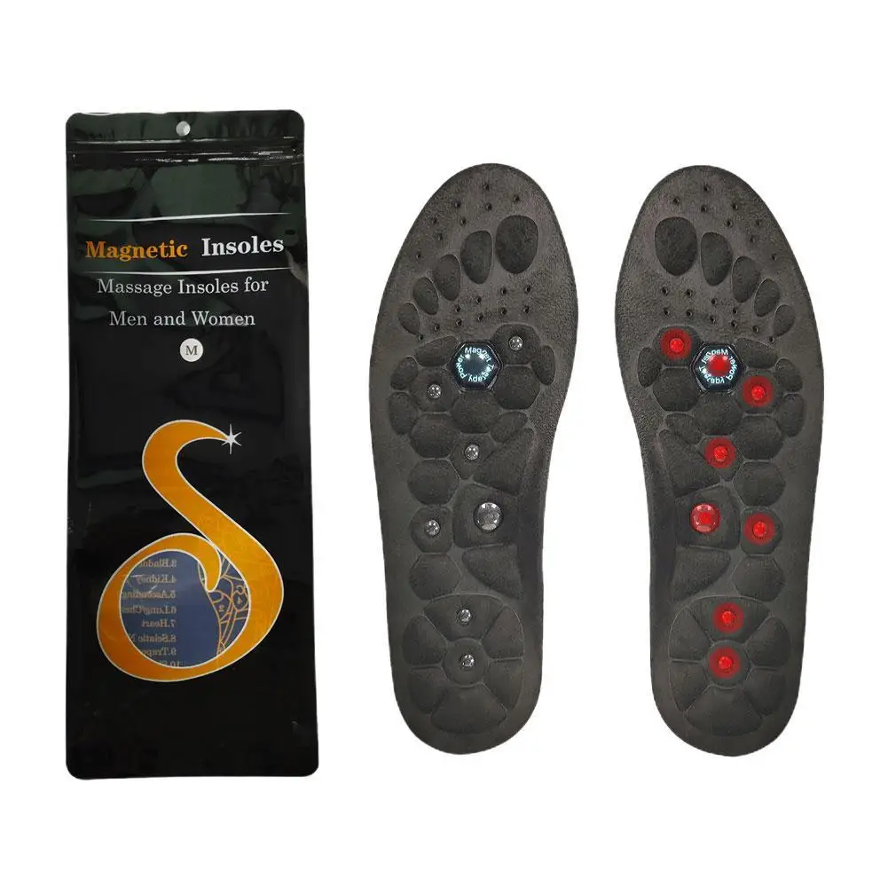 1Pair Premium Orthopedic Magnetic Therapy Insoles Arch Support Shoes Pads Magnet Rubber Health Therapy Acupuncture Insoles