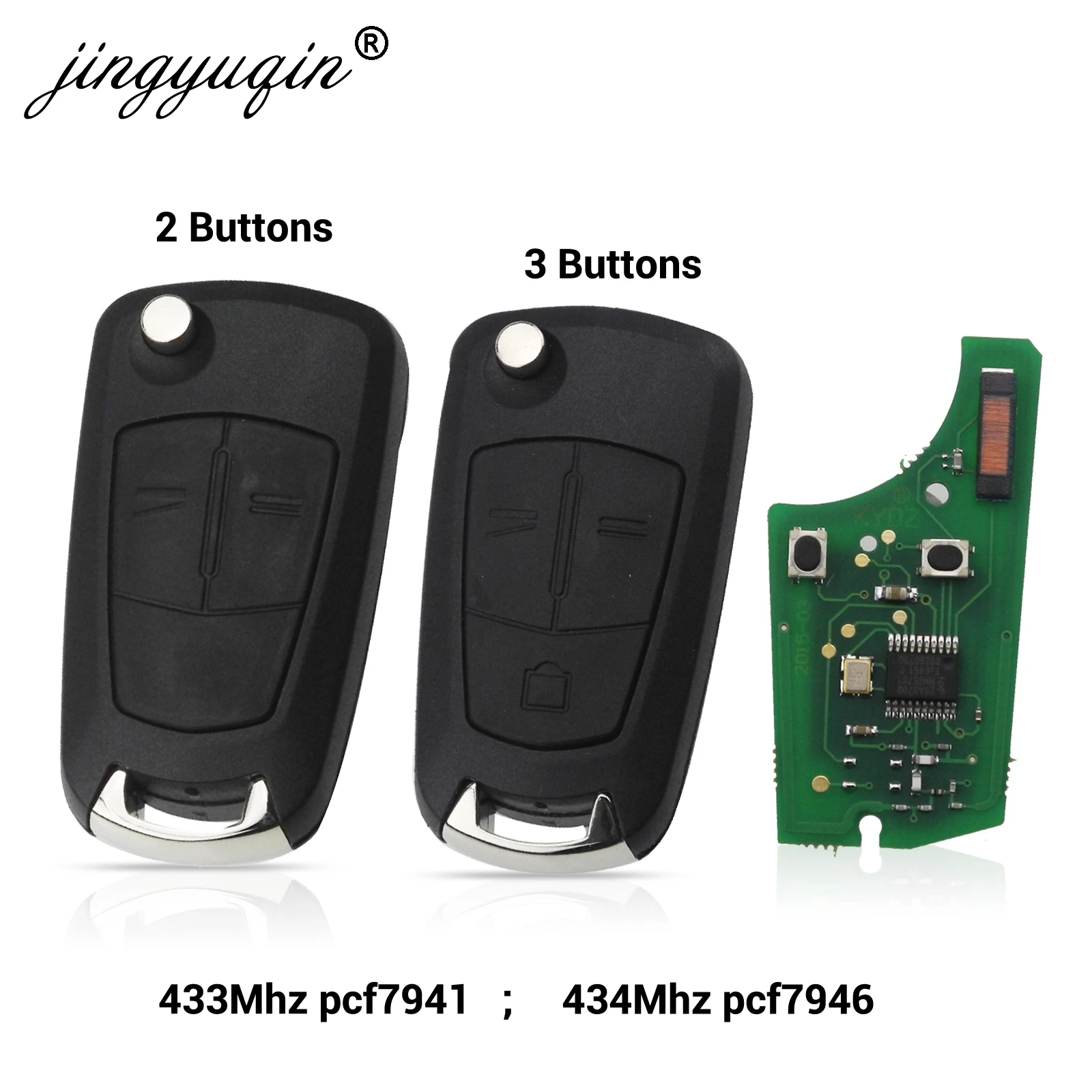 jingyuqin 2/3 Buttons For Opel Astra H 2004-2009 Zafira B 2005-2013 Flip Folding Remote Car Key Fob 434Mhz PCF7946 / 7941 Chip