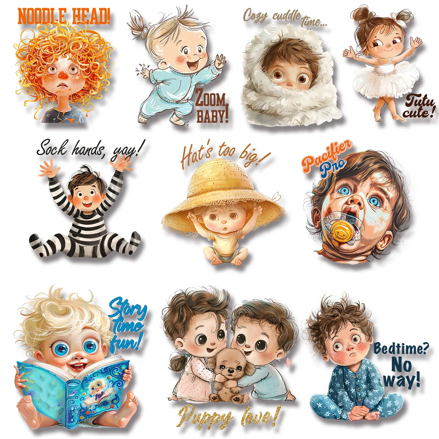 

Children's Anime Characters Cute Cartoon Stickers Dramatic Iron on Picture on Clothes Full colors DIY Decoration