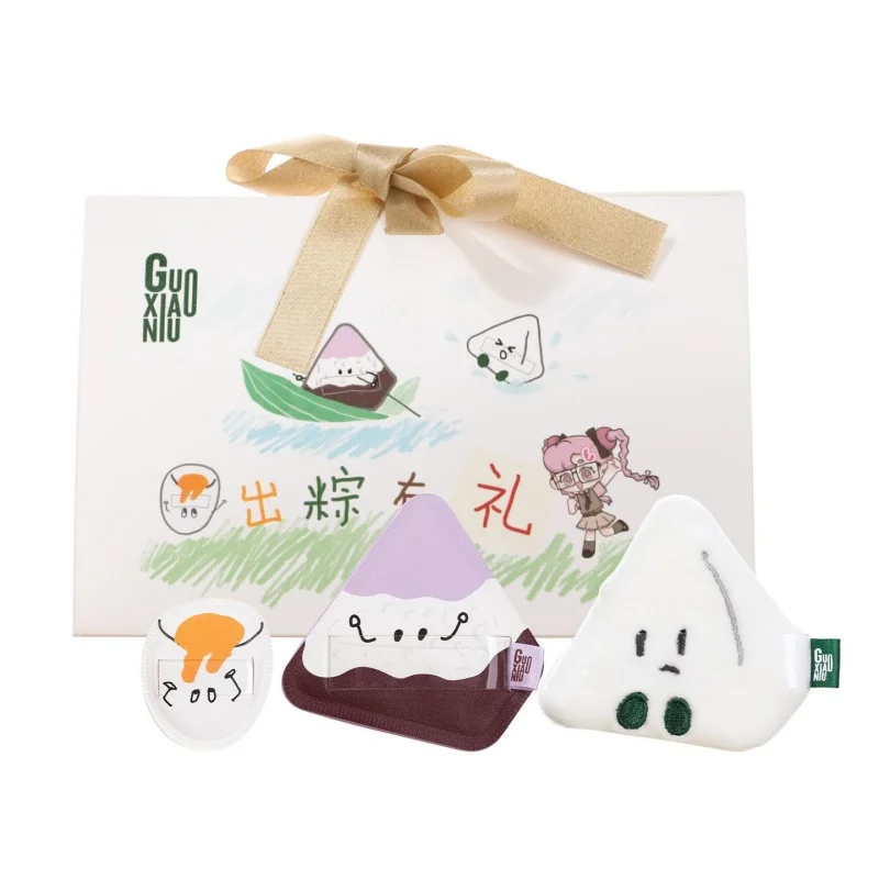 Guoxiaoniu 3 pçs zongzi maquiagem liquidificador puffs fundação pó iluminador molhado seco dupla utilização esponja cosméticos aplicador ferramenta