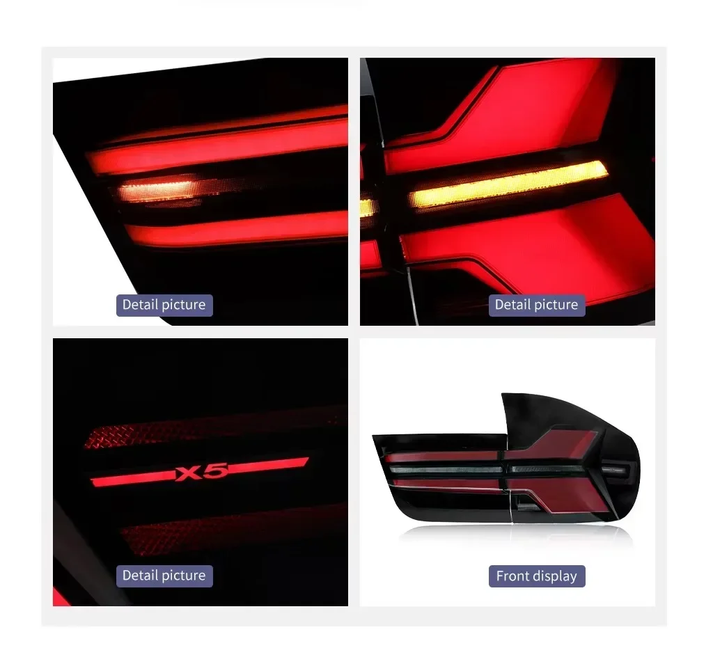 Автомобильный фонарь, светодиодные задние фонари в сборе для BMW X5 E70, 2007-2013, модифицированный задний стоп-сигнал, последовательный указатель поворота