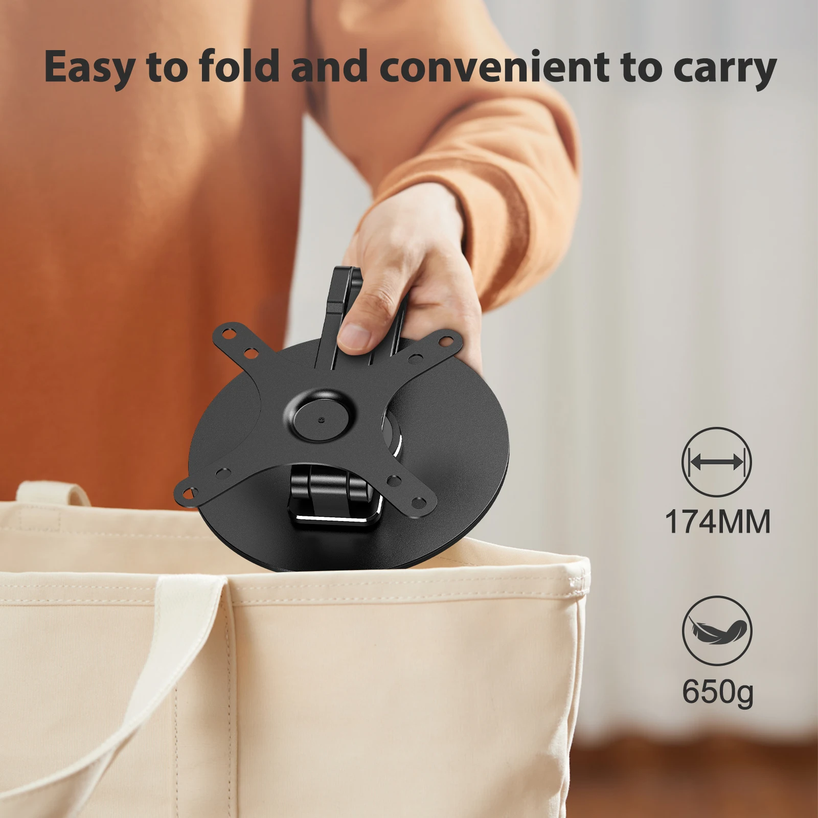 حامل شاشة EVICIV VESA مقاس 75 مم لشاشة محمولة مقاس 15.6 بوصة و16 بوصة و17 بوصة و17.3 بوصة و18 و18.5 بوصة وذراع عرض للألعاب ودعم مسطح VESA مقاس 75 × 75 مم