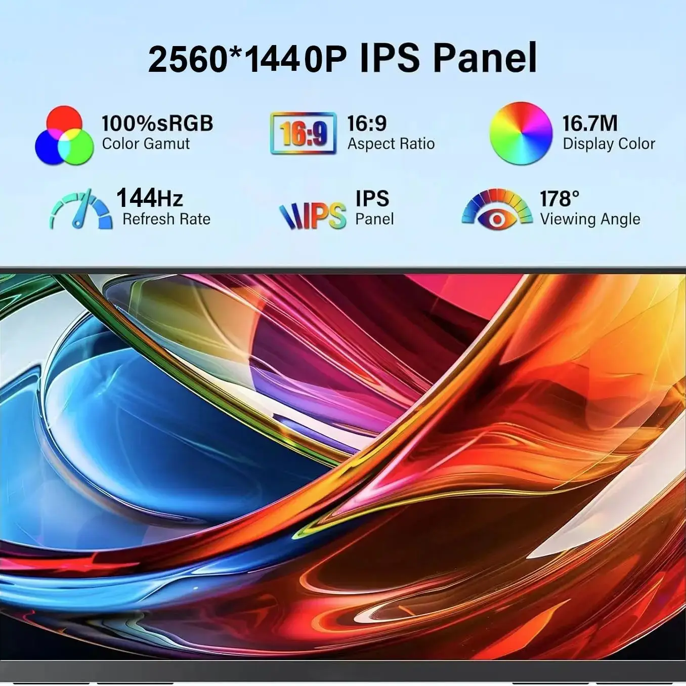 Monitor portátil de 24,5 pulgadas, 2,5 K, 144Hz, IPS, segunda pantalla, miniHDMI, compatible con juegos para ordenador portátil, teléfono, Xbox Switch, montado en la pared