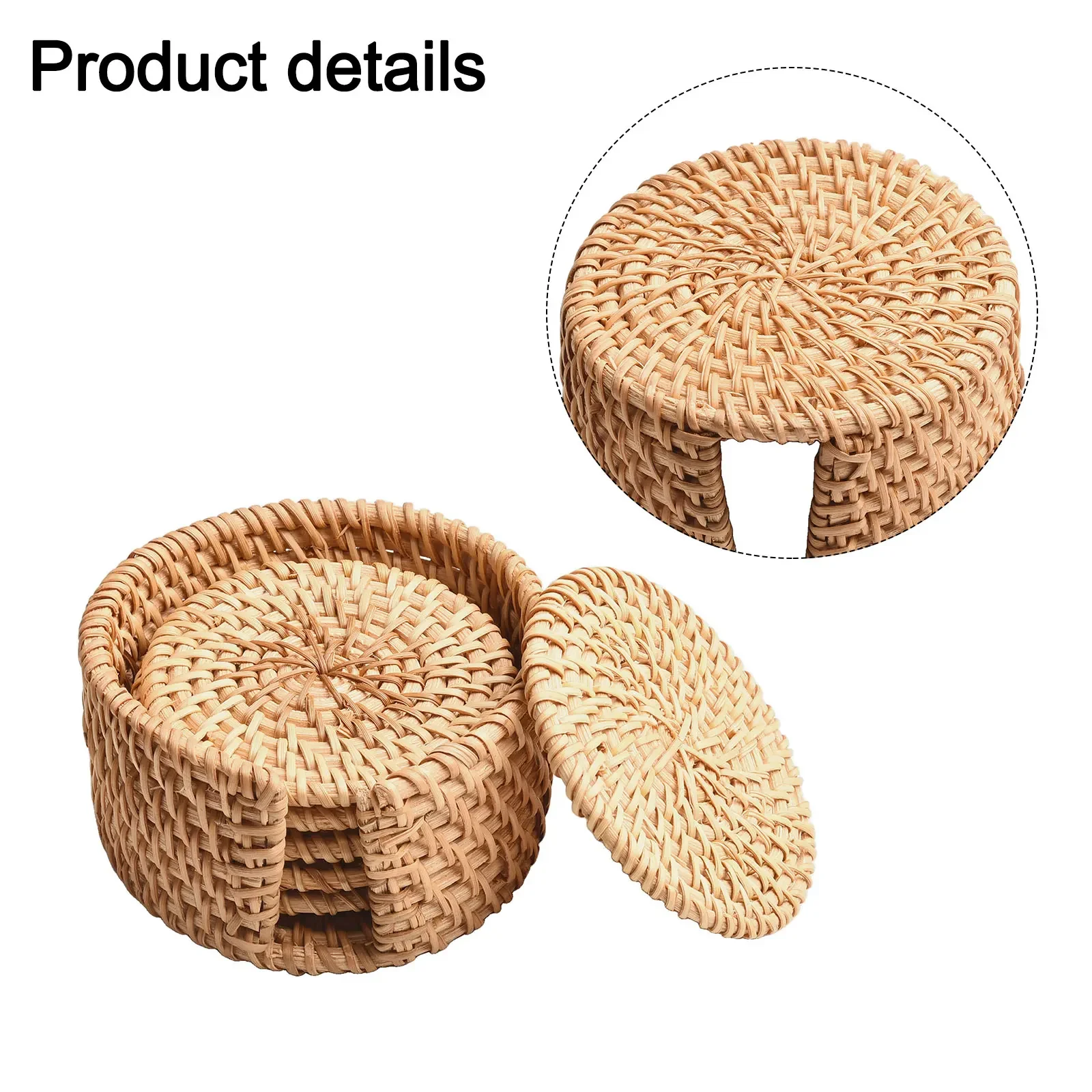 Eco Conscious Handmade Straw Trivet Set 6 Round Natural Material Mats Great for Protecting Surfaces from Heat Damage